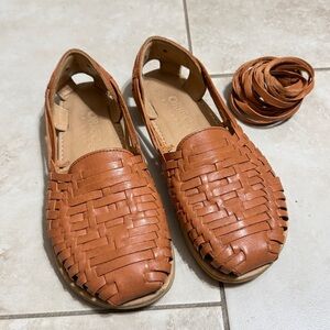 Origo Huaraches By Anya Toffee 5/6.5 Wide Slip On Barefoot Shoes